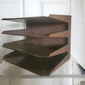 Metal vtg.  file organizer  12w x 9"h